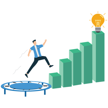 Croissance d'entreprise grâce à une idée innovante  Illustration