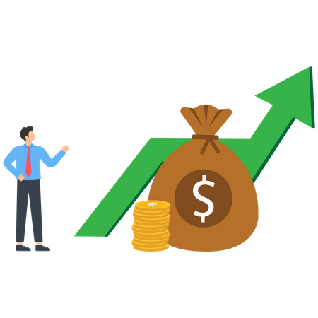 Croissance des revenus et des bénéfices en tant que progrès financier  Illustration