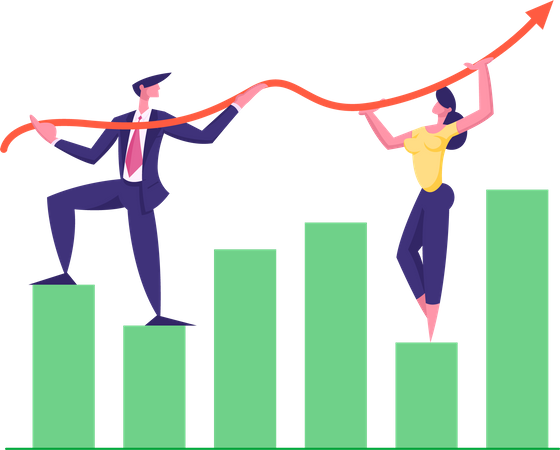 Croissance des ventes des entreprises  Illustration