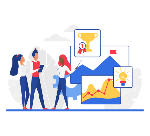 Croissance des ventes des entreprises  Illustration