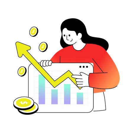 Discussion sur la croissance économique lors d'une réunion  Illustration