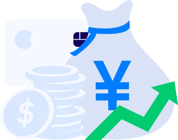 Croissance financière avec carte de crédit  Illustration
