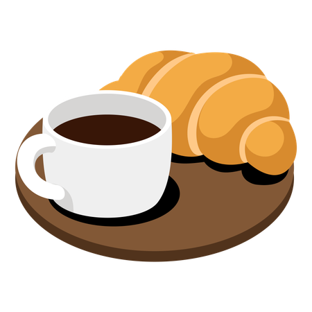 Croissant and Coffee  Illustration