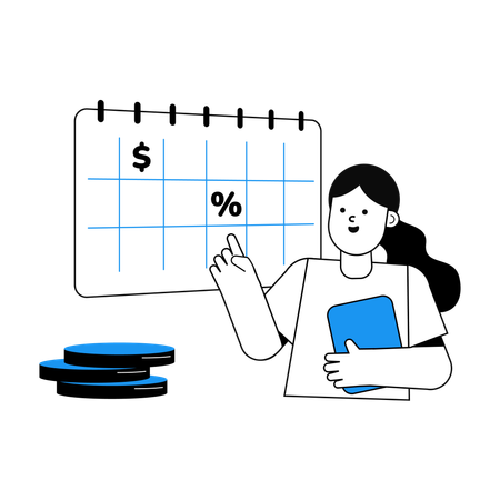 Calendário fiscal de finanças  Ilustração