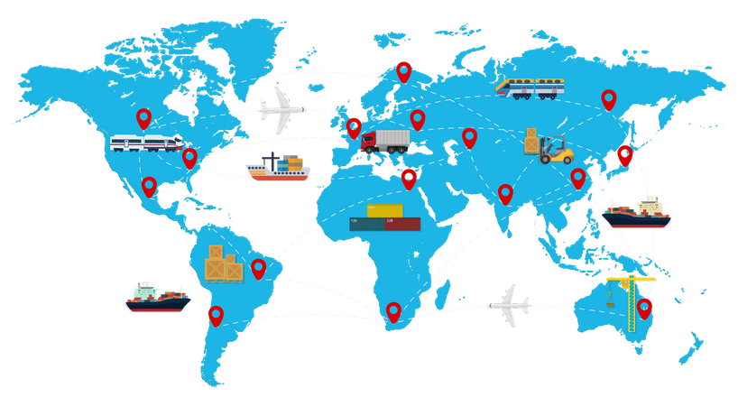 Cross Border Trade  Illustration