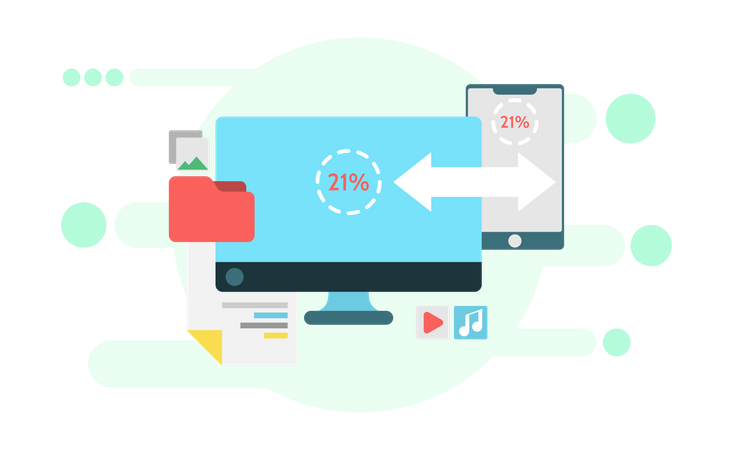 Cross-platform data transfer  Illustration