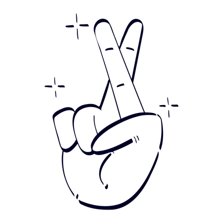 Crossed Finger Hand Gesture  Illustration