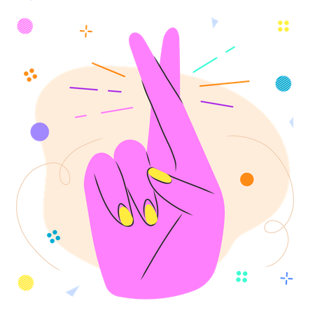 Crossed Fingers  Illustration