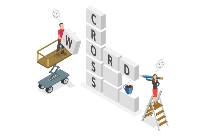 Crossword solving  Illustration