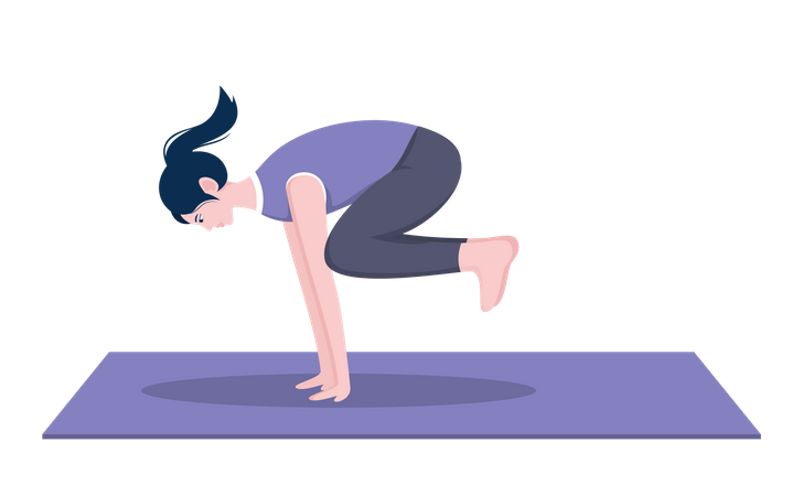 Crow pose  Illustration