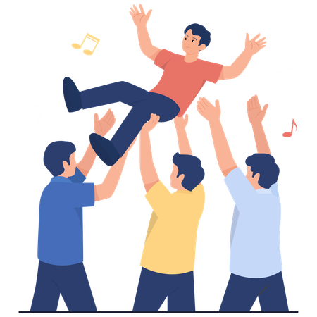 Crowd Surfing at Music Festival  Illustration
