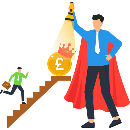Crown on British Pound Coin  Illustration