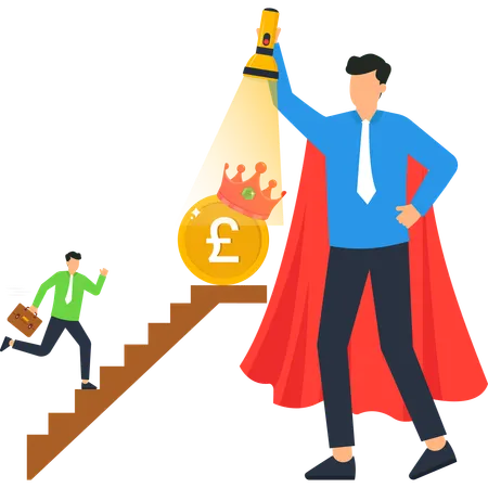 Crown on British Pound Coin  Illustration