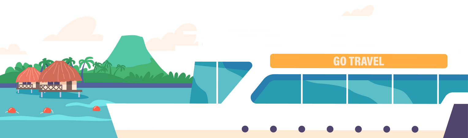 Crucero en el océano  Ilustración