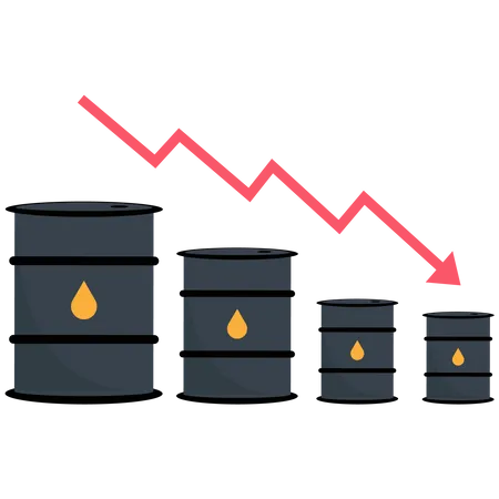 Crude oil price goes down  일러스트레이션