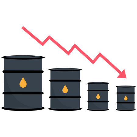 Crude oil price goes down  Illustration