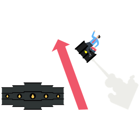 Crude oil price rises  Illustration