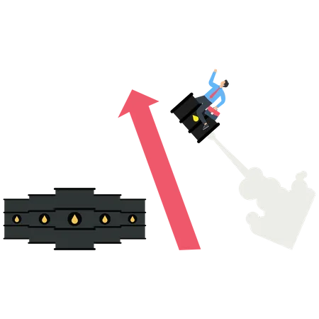 Crude oil price rises  Illustration