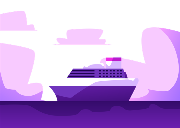 Cruise ship at sea  Illustration