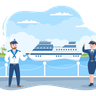 illustration for cruise ship captain