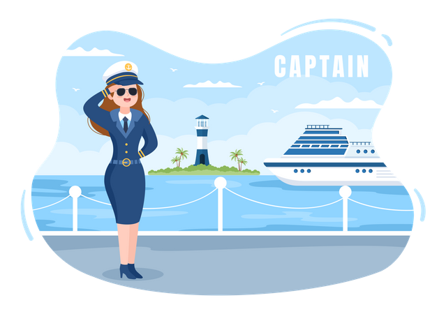 Cruise Ship Captain  Illustration