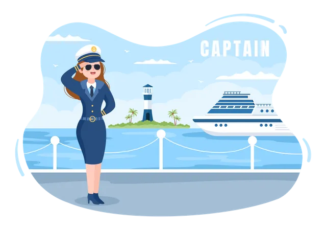 Cruise Ship Captain  Illustration