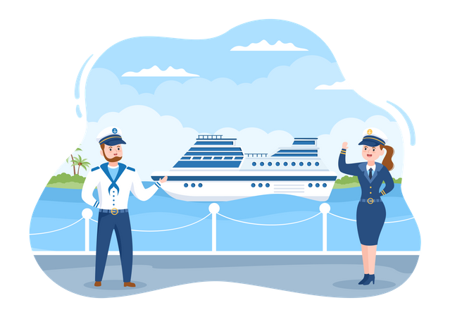 Cruise Ship Captain  Illustration