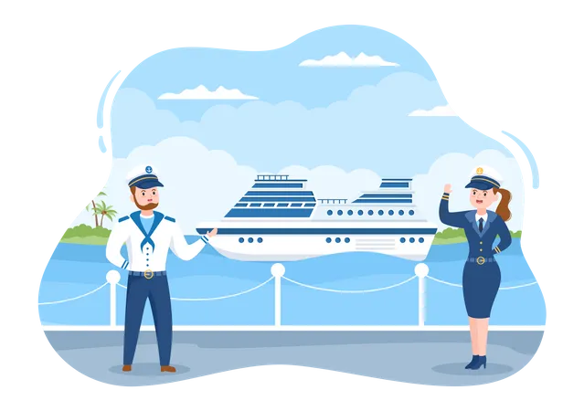 Cruise Ship Captain  Illustration