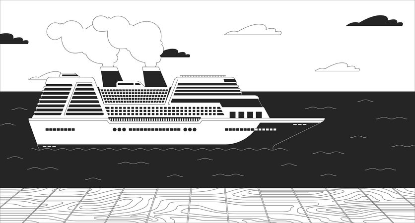 Cruise ship pier  Illustration