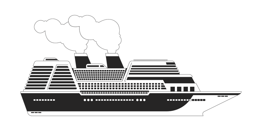 Cruise ship side  Illustration