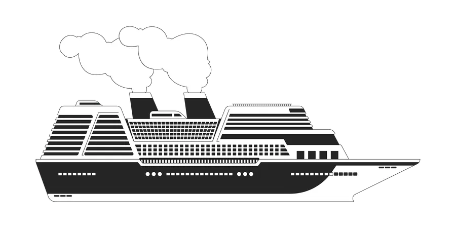 Cruise ship side  Illustration