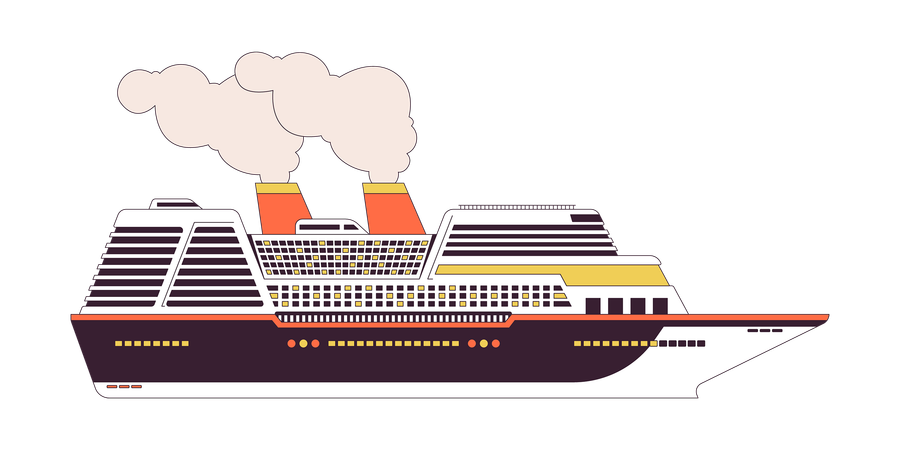 Cruise ship side  Illustration