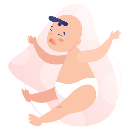 Crying baby boy Illustration