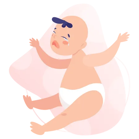 Crying baby boy  Illustration