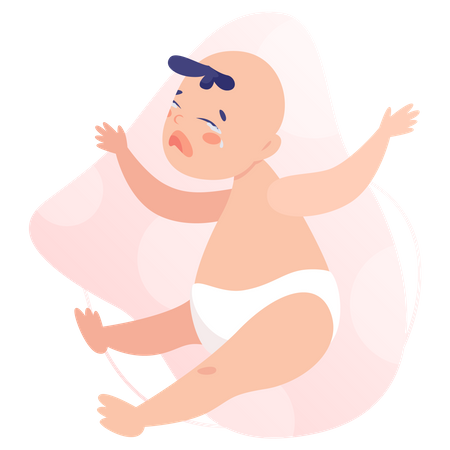 Crying baby boy  イラスト