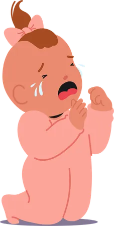 Crying Baby Girl  Illustration