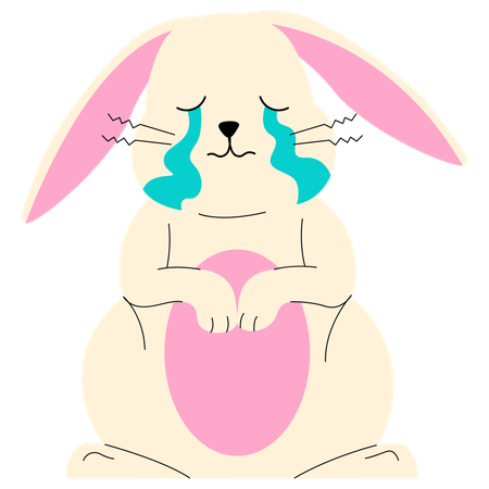 Crying Bunny  Illustration