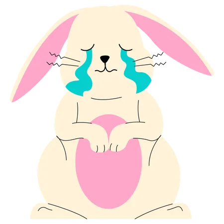 Crying Bunny  Illustration