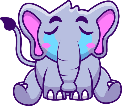 Crying Elephant  Illustration