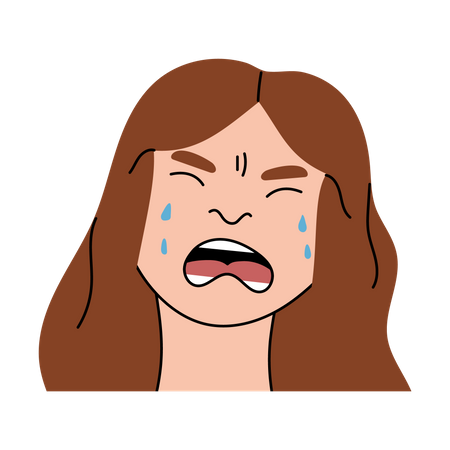 Crying Female Illustration