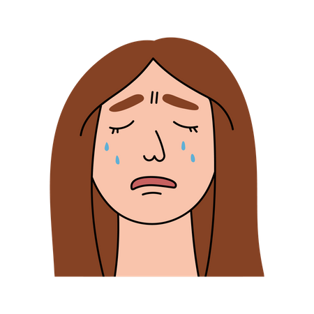 Crying Female Illustration