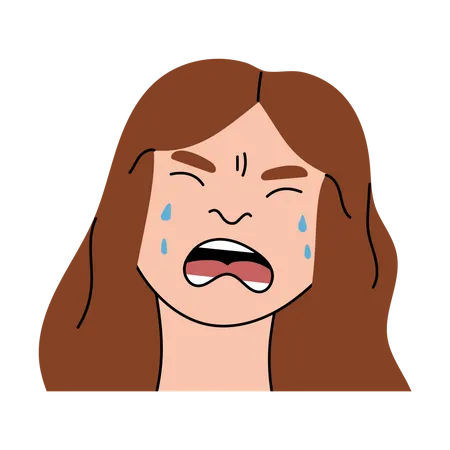 Crying Female  Illustration