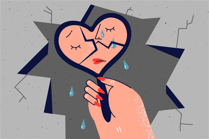 Crying girl  Illustration