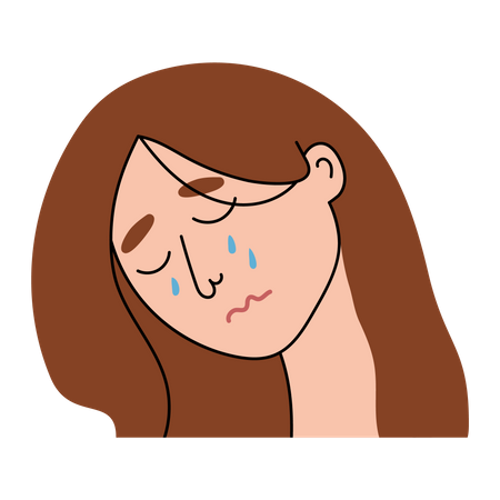 Crying Girl Illustration