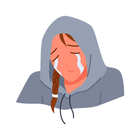 Crying Girl  Illustration