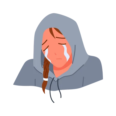 Crying Girl  Illustration