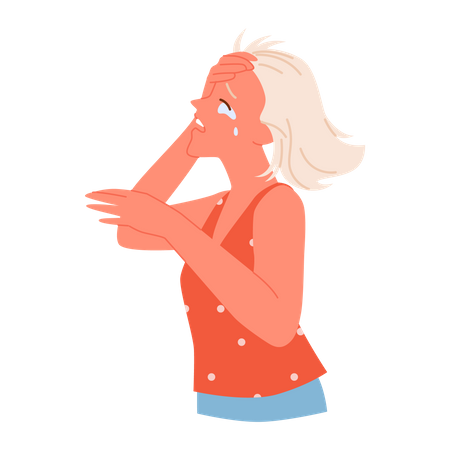 Crying Girl  Illustration