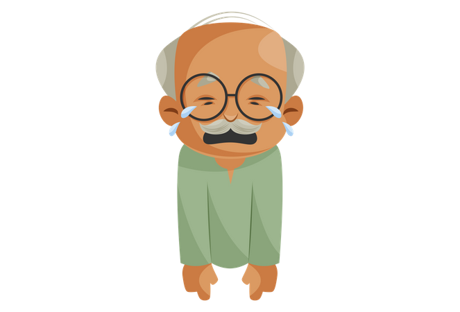 Crying Grandfather  Illustration