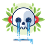 illustration crying skull