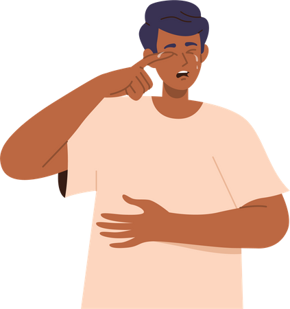 Crying teenager boy  Illustration